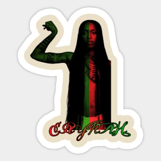 erykah red and green color design Sticker